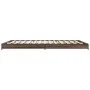 Engineered wood bed frame oak brown metal 135x190 cm by vidaXL, Beds and slatted bases - Ref: Foro24-845165, Price: 89,53 €, ...