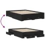 Black engineered wood bed with drawers 135x190 cm by vidaXL, Beds and slatted bases - Ref: Foro24-3280406, Price: 172,68 €, D...