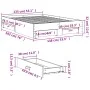 Schwarzes Holzwerkstoffbett mit Schubladen 135x190 cm von vidaXL, Betten und Lattenroste - Ref: Foro24-3280406, Preis: 172,68...