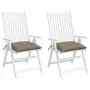 Cojines de silla de jardín 2 uds tela Oxford taupé 40x40x7 cm de vidaXL, Cojines para sillas y sofás - Ref: Foro24-361474, Pr...