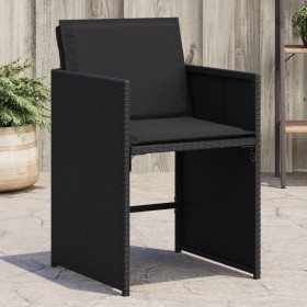 Garden chairs with cushions 4 units black synthetic rattan by vidaXL, Garden chairs - Ref: Foro24-4007456, Price: 161,52 €, D...