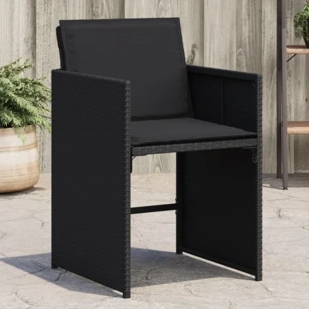 Garden chairs with cushions 4 units black synthetic rattan by vidaXL, Garden chairs - Ref: Foro24-4007456, Price: 178,83 €, D...