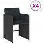 Garden chairs with cushions 4 units black synthetic rattan by vidaXL, Garden chairs - Ref: Foro24-4007456, Price: 125,42 €, D...