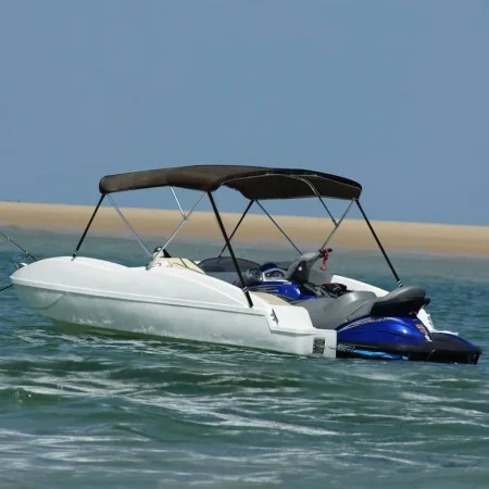 Black 3-arch bimini top 183x152x133 cm by vidaXL, Boat storage covers - Ref: Foro24-94802, Price: 151,29 €, Discount: %
