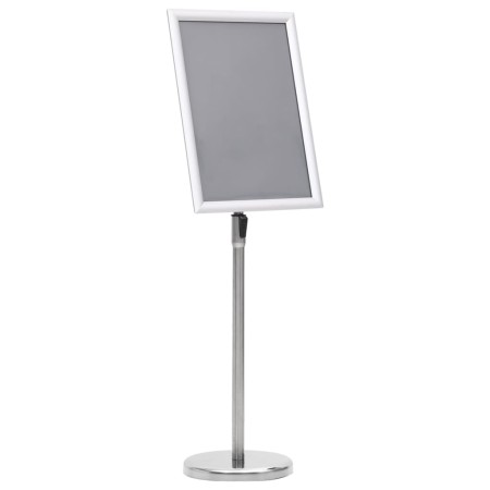Soporte de pie para carteles A3 aleación de aluminio plateado