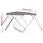 Gray 4-arch bimini top 243x250x131 cm by vidaXL, Boat storage covers - Ref: Foro24-94809, Price: 229,36 €, Discount: %