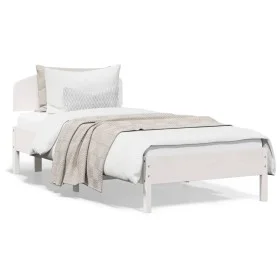 White pine wood bed frame with headboard 100x200cm by vidaXL, Beds and slatted bases - Ref: Foro24-3207218, Price: 151,25 €, ...