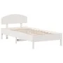 White pine wood bed frame with headboard 100x200cm by vidaXL, Beds and slatted bases - Ref: Foro24-3207218, Price: 151,25 €, ...