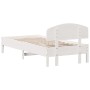 White pine wood bed frame with headboard 100x200cm by vidaXL, Beds and slatted bases - Ref: Foro24-3207218, Price: 153,14 €, ...
