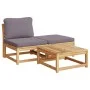 5-piece garden furniture set with solid acacia wood cushions by vidaXL, Modular outdoor sofas - Ref: Foro24-3214308, Price: 5...