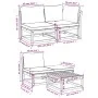 5-piece garden furniture set with solid acacia wood cushions by vidaXL, Modular outdoor sofas - Ref: Foro24-3214308, Price: 5...