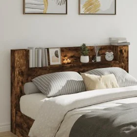 Headboard with LED smoked oak 180x16.5x103.5 cm by vidaXL, Headboards and footboards - Ref: Foro24-839263, Price: 114,36 €, D...