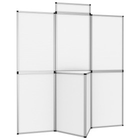 Cartelera exposición plegable 8 paneles y mesa blanco 181x200cm
