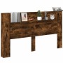 Cabecero de cama con LED roble ahumado 180x16,5x103,5 cm de vidaXL, Cabeceros y pies de cama - Ref: Foro24-839263, Precio: 11...