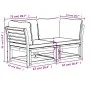 2 seater garden sofa with solid acacia wood cushions by vidaXL, Modular outdoor sofas - Ref: Foro24-3214290, Price: 294,83 €,...