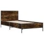 Engineered wood bed frame metal smoked oak 90x200 cm by vidaXL, Beds and slatted bases - Ref: Foro24-845519, Price: 79,12 €, ...
