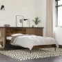 Engineered wood bed frame metal smoked oak 90x200 cm by vidaXL, Beds and slatted bases - Ref: Foro24-845519, Price: 79,12 €, ...