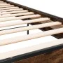 Engineered wood bed frame metal smoked oak 90x200 cm by vidaXL, Beds and slatted bases - Ref: Foro24-845519, Price: 79,12 €, ...