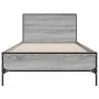 Estructura cama madera ingeniería metal gris Sonoma 100x200 cm de vidaXL, Camas y somieres - Ref: Foro24-845525, Precio: 75,4...