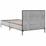 Estructura cama madera ingeniería metal gris Sonoma 100x200 cm de vidaXL, Camas y somieres - Ref: Foro24-845525, Precio: 75,4...