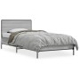 Estructura cama madera ingeniería metal gris Sonoma 90x190 cm de vidaXL, Camas y somieres - Ref: Foro24-845565, Precio: 81,15...
