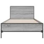 Sonoma gray metal engineered wood bed frame 90x190 cm by vidaXL, Beds and slatted bases - Ref: Foro24-845565, Price: 80,34 €,...