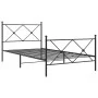 Bed frame with headboard and black metal footboard 107x203cm by vidaXL, Beds and slatted bases - Ref: Foro24-376516, Price: 9...
