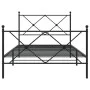 Bed frame with headboard and black metal footboard 107x203cm by vidaXL, Beds and slatted bases - Ref: Foro24-376516, Price: 9...