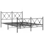 Black metal headboard and footboard bed frame 140x200 cm by vidaXL, Beds and slatted bases - Ref: Foro24-376521, Price: 134,6...