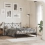 Estructura de cama cabecero y estribo metal negro 140x200 cm de vidaXL, Camas y somieres - Ref: Foro24-376521, Precio: 139,39...