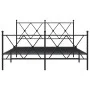 Bettgestell mit Kopf- und Fußteil aus schwarzem Metall, 140 x 200 cm von vidaXL, Betten und Lattenroste - Ref: Foro24-376521,...