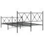 Bettgestell mit Kopf- und Fußteil aus schwarzem Metall, 140 x 200 cm von vidaXL, Betten und Lattenroste - Ref: Foro24-376521,...