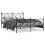 Estructura de cama cabecero y estribo metal negro 160x200 cm de vidaXL, Camas y somieres - Ref: Foro24-376523, Precio: 136,31 €