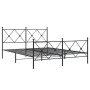 Black metal headboard and footboard bed frame 160x200 cm by vidaXL, Beds and slatted bases - Ref: Foro24-376523, Price: 133,6...