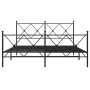 Bettgestell mit Kopf- und Fußteil aus schwarzem Metall, 160 x 200 cm von vidaXL, Betten und Lattenroste - Ref: Foro24-376523,...