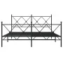Black metal headboard and footboard bed frame 160x200 cm by vidaXL, Beds and slatted bases - Ref: Foro24-376523, Price: 133,6...