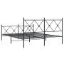 Bettgestell mit Kopf- und Fußteil aus schwarzem Metall, 160 x 200 cm von vidaXL, Betten und Lattenroste - Ref: Foro24-376523,...
