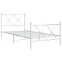 Estructura cama metal con cabecero y pie cama blanca 90x190 cm de vidaXL, Camas y somieres - Ref: Foro24-376561, Precio: 74,9...