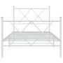 Metal bed frame with headboard and footboard white 90x190 cm by vidaXL, Beds and slatted bases - Ref: Foro24-376561, Price: 7...