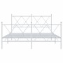 Bed frame with headboard and white metal footboard 137x190 cm by vidaXL, Beds and slatted bases - Ref: Foro24-376568, Price: ...