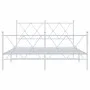 Bed frame with headboard and white metal footboard 137x190 cm by vidaXL, Beds and slatted bases - Ref: Foro24-376568, Price: ...
