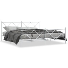 Metallbettgestell mit Kopf- und Fußteil weiß 193x203 cm von vidaXL, Betten und Lattenroste - Ref: Foro24-376575, Preis: 142,9...