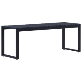 Banco de jardín tablero PS negro 120,5 cm