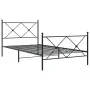Bed frame with headboard and black metal footboard 100x190cm by vidaXL, Beds and slatted bases - Ref: Foro24-376514, Price: 8...