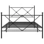 Bed frame with headboard and black metal footboard 100x190cm by vidaXL, Beds and slatted bases - Ref: Foro24-376514, Price: 8...