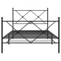 Bettgestell mit Kopfteil und Fußteil aus schwarzem Metall, 100 x 190 cm von vidaXL, Betten und Lattenroste - Ref: Foro24-3765...