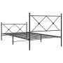 Bed frame with headboard and black metal footboard 100x190cm by vidaXL, Beds and slatted bases - Ref: Foro24-376514, Price: 8...