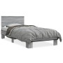 Sonoma-graues Metall-Holzwerkstoff-Bettgestell, 75 x 190 cm von vidaXL, Betten und Lattenroste - Ref: Foro24-845815, Preis: 8...