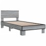 Sonoma-graues Metall-Holzwerkstoff-Bettgestell, 75 x 190 cm von vidaXL, Betten und Lattenroste - Ref: Foro24-845815, Preis: 8...