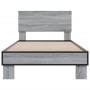 Sonoma-graues Metall-Holzwerkstoff-Bettgestell, 75 x 190 cm von vidaXL, Betten und Lattenroste - Ref: Foro24-845815, Preis: 8...